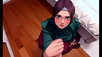 Gadis Muslimah Berhijab Tunduk Berlutut Dan Mengulum Kontolku Dengan Penuh Nafsu Seperti Pelacur Kecil Yang Patuh