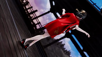 Gadis Tiongkok Berbaju Merah Dengan Perut Hamil Menari Telanjang Dalam Animasi 3d Dewasa