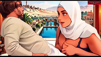 Wanita Berhijab Dalam Anime Menggesekkan Payudaranya Ke Batangku