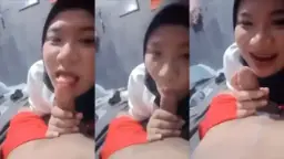 Gadis Berhijab Menggila, Mengisap Kontol Kekasih Baru