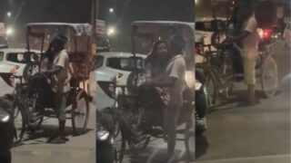 Gadis Mumbai Menggoda Supir Bajaj Dengan Aksi Panas Di Tengah Kemacetan