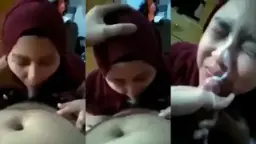 Crotan Sperma Muncrat Di Wajah Hijaber Sampe Becek